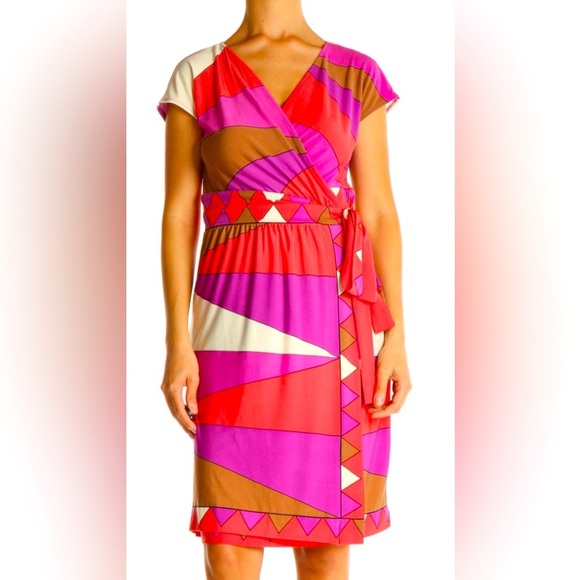 Donna Morgan - Pink Graphic Print Retro Fit & Flare Dress - Picture 2 of 7